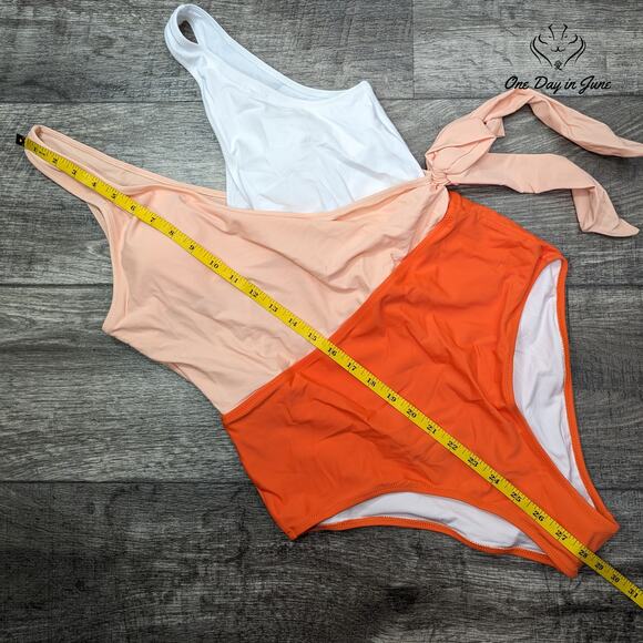 Felnart V Neck Colorblock One Piece Swimsuit Size L - Picture 5 of 6